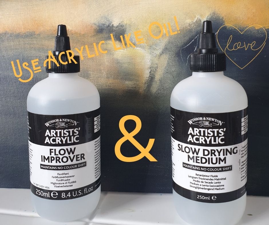 How to use Flow Improver + Slo-Drying Medium to make Acrylic Act like –  Debbie Chatfield