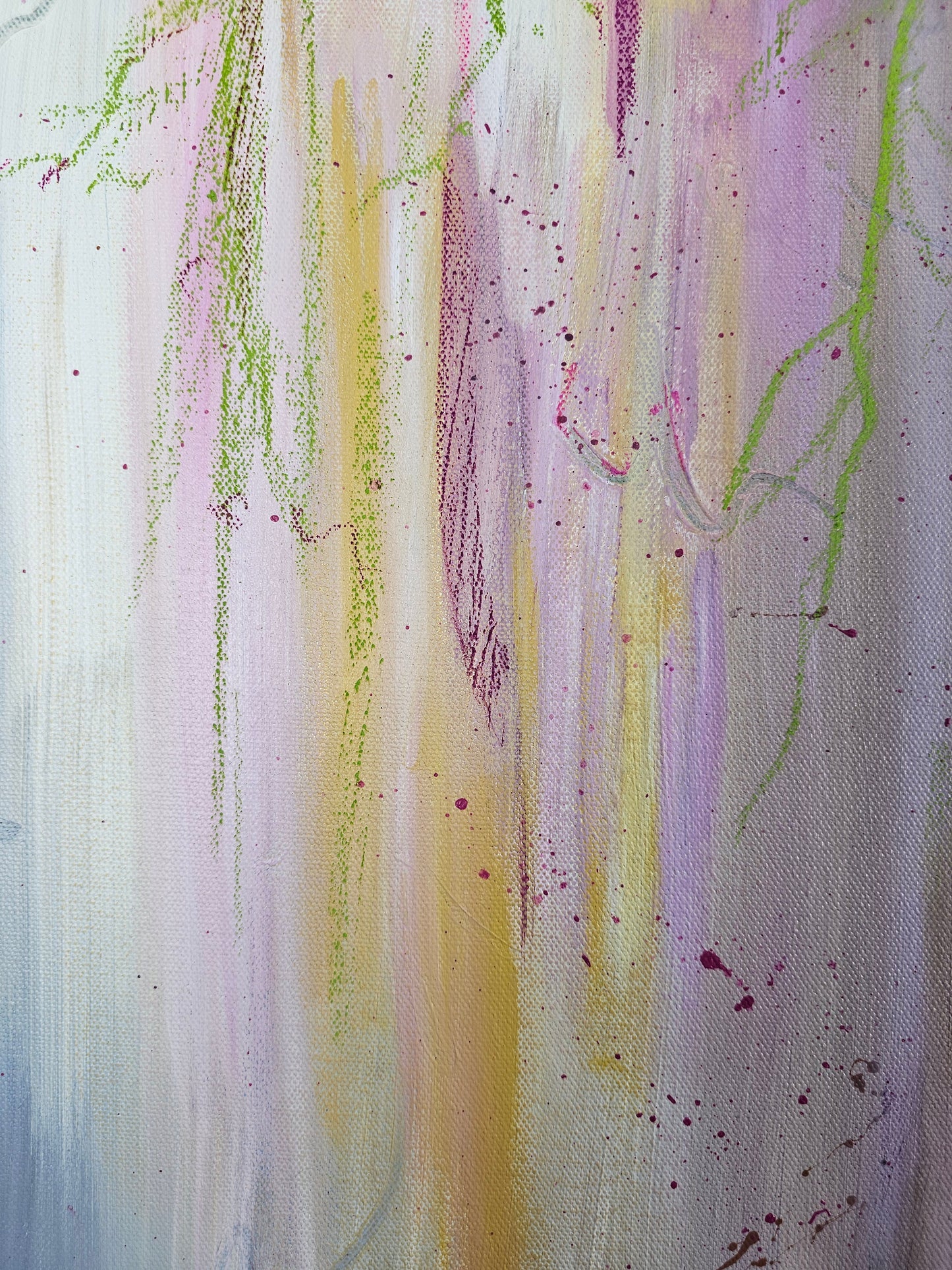 Close up of Emergence - a Painting from 'Spring Awakes' Collection by Debbie Chatfield UK Artist