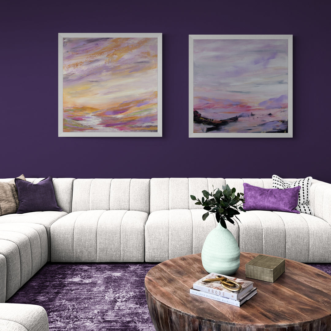 Misty Morning is a Painting from 'Spring Awakes' Collection by Debbie Chatfield UK Artist here it is paired with painting River's Breath