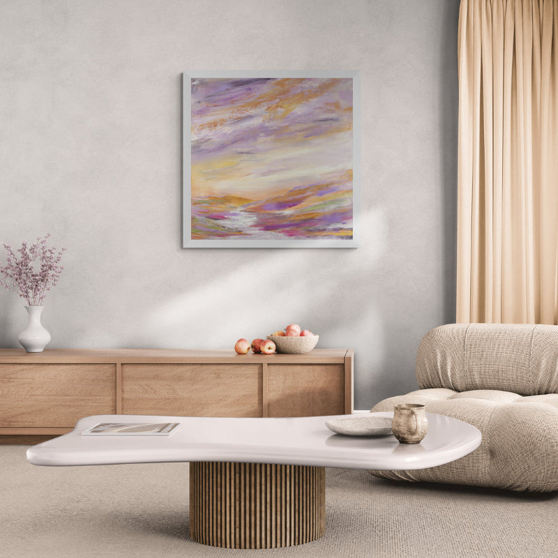 Rivers Breath is a Painting from 'Spring Awakes' Collection by Debbie Chatfield UK Artist here pictured in a Living Room