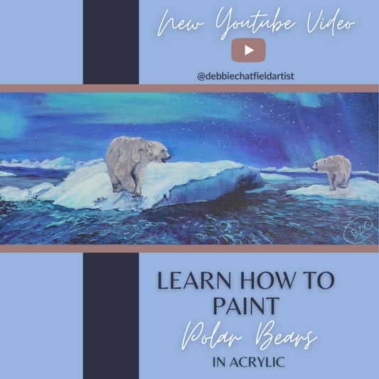 How to Paint Polar Bears under the Aurora Borealis in Acrylic
